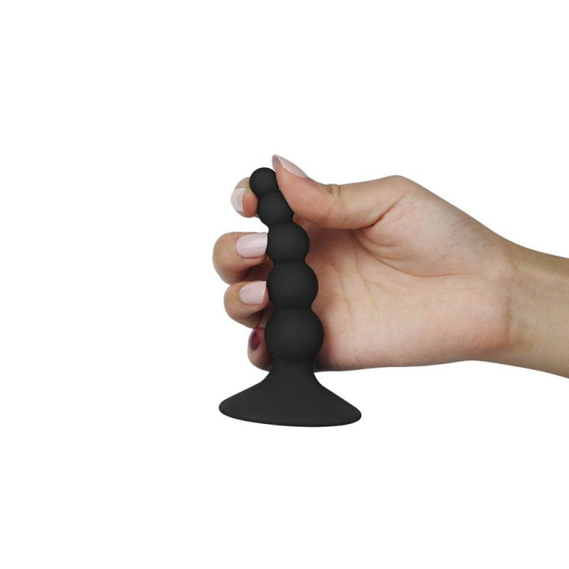 Beaded Butt Plug Lovetoy Lure Me Black Beaded Butt Plug Lovetoy Lure Me Black
