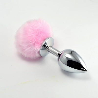 Butt Plug Lovetoy with Pompon Small Pink