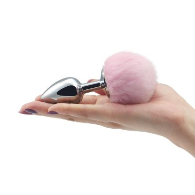 Butt Plug Lovetoy with Pompon Small Pink