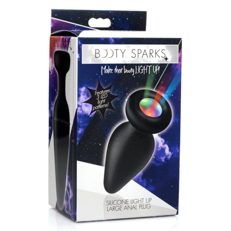 Butt Plug With LED Light Booty Sparks Light-Up Large Black