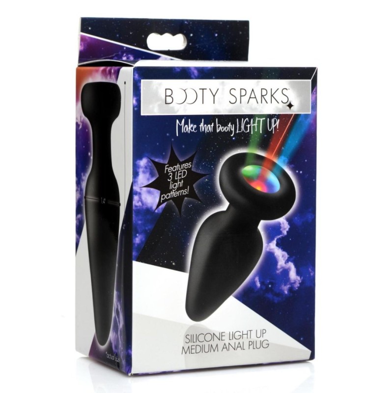 Butt Plug With LED Light Booty Sparks Light-Up Medium Black