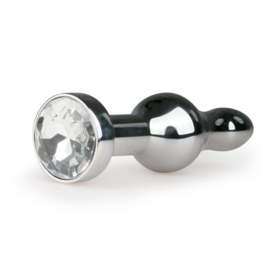 Butt Plug With Jewel Easytoys No. 16 Silver/Clear