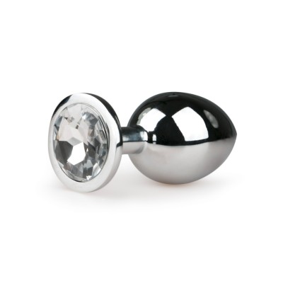 Butt Plug With Jewel Easytoys No. 2 Silver/Clear Butt Plug With Jewel Easytoys No. 2 Silver/Clear