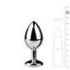 Butt Plug With Jewel Easytoys No. 2 Silver/Clear Butt Plug With Jewel Easytoys No. 2 Silver/Clear
