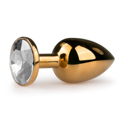 Butt Plug With Jewel Easytoys Plug No. 1 Gold/Clear Butt Plug With Jewel Easytoys Plug No. 1 Gold/Clear