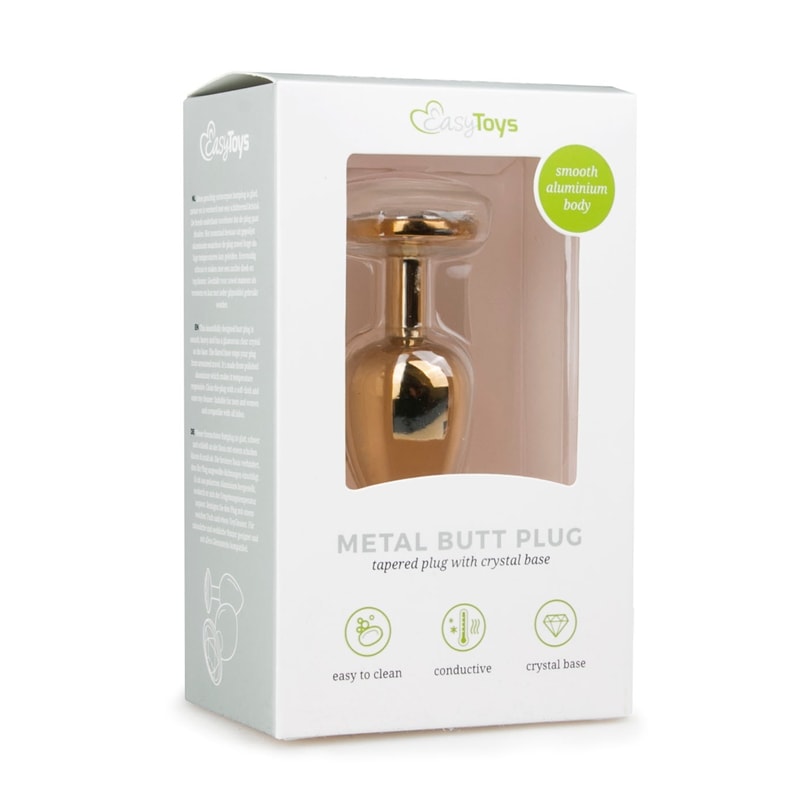 Butt Plug With Jewel Easytoys Plug No. 1 Gold/Clear Butt Plug With Jewel Easytoys Plug No. 1 Gold/Clear