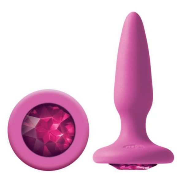 Butt Plug With Jewel Glams Mini Gem Pink