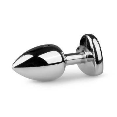 Butt Plug With Heart Jewel Easytoys No. 2 Silver/Clear Butt Plug With Heart Jewel Easytoys No. 2 Silver/Clear