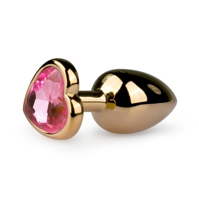 Butt Plug With Heart Jewel Easytoys No. 3 Gold/Pink Butt Plug With Heart Jewel Easytoys No. 3 Gold/Pink