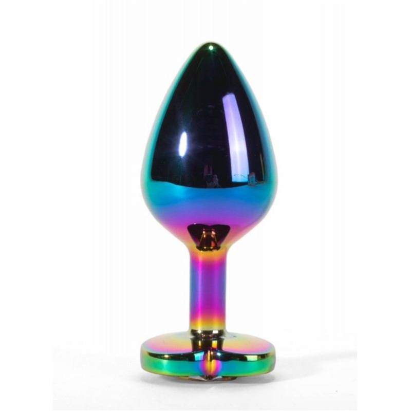 Butt Plug With Heart Jewel Secret Shine Large Rainbow