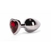 Butt Plug With Heart Jewel Secret Shine Medium Red