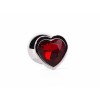 Butt Plug With Heart Jewel Secret Shine Medium Red