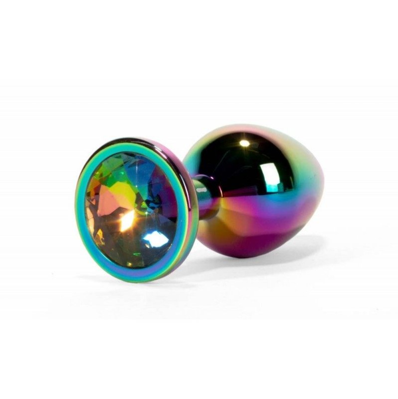 Butt Plug With Jewel Secret Shine Classic Large Rainbow