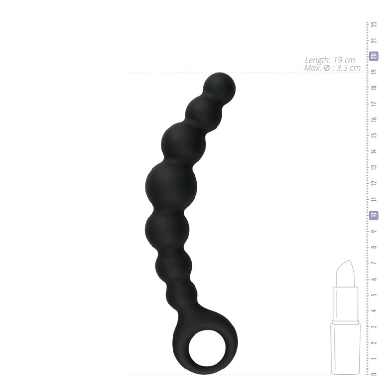 Πρωκτική Σφήνα Με Μπίλιες Easytoys Beaded Anal Plug Μαύρη