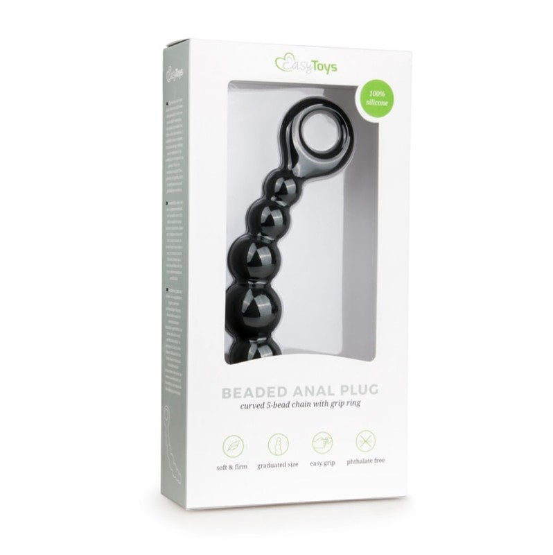 Beaded Anal Plug Easytoys Black