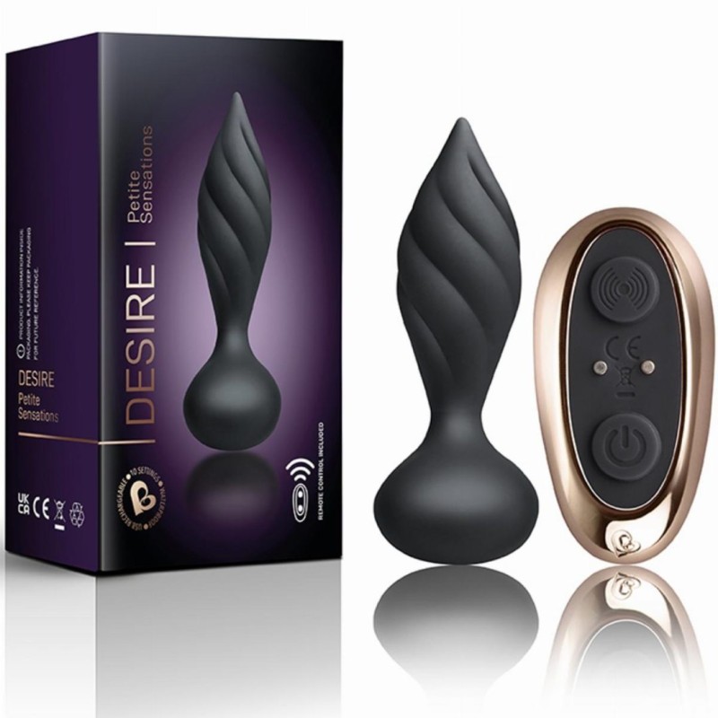 Butt Plug With Remote Control Rocks-Off Petite Sensations Desire Black Butt Plug With Remote Control Rocks-Off Petite Sensations Desire Black