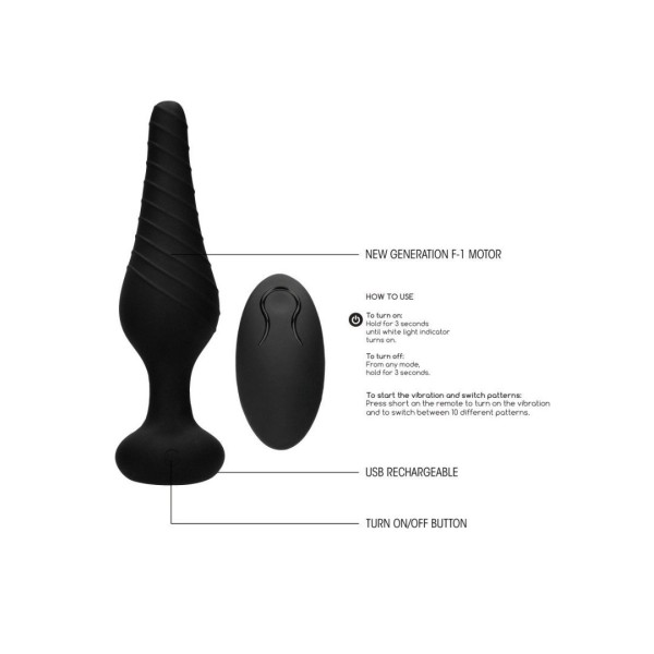 Butt Plug With Remote Control Sono No.77 Black