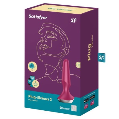 Vibrating Butt Plug Satisfyer Plug-ilicious 2 Berry Vibrating Butt Plug Satisfyer Plug-ilicious 2 Berry