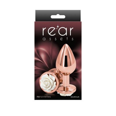 Butt Plug NSnovelties Rose Medium White Butt Plug NSnovelties Rose Medium White