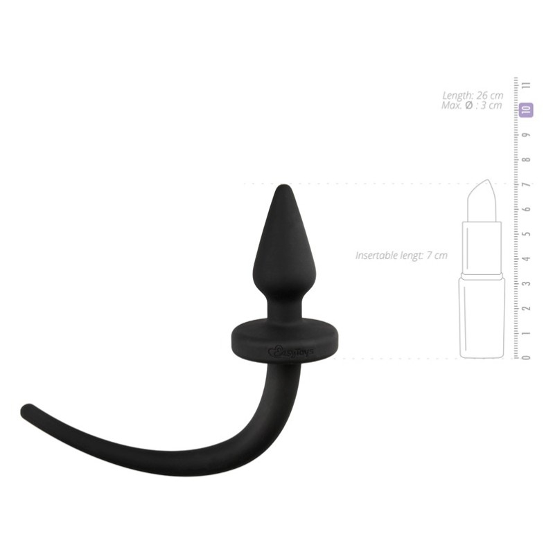 Πρωκτική Σφήνα Ουρά Σκύλου Easytoys Dog Tail Taper Μαύρη