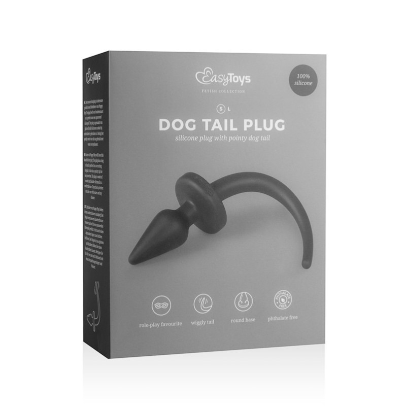 Πρωκτική Σφήνα Ουρά Σκύλου Easytoys Dog Tail Taper Μαύρη