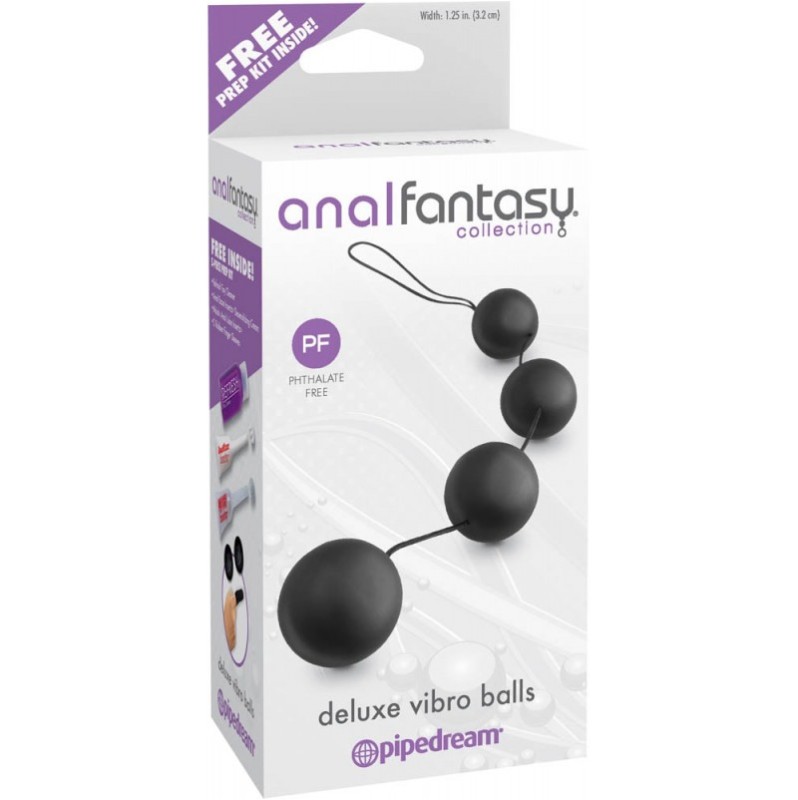 Anal Beads Anal Fantasy Deluxe Vibro Balls Black