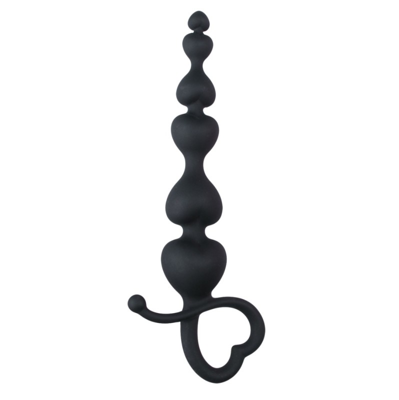 Anal Beads Easytoys Heart Handle Black