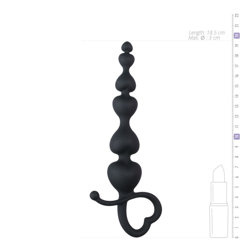 Anal Beads Easytoys Heart Handle Black