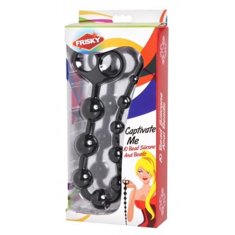 Anal Beads Frisky Captivate Me 10 Beads Black Anal Beads Frisky Captivate Me 10 Beads Black