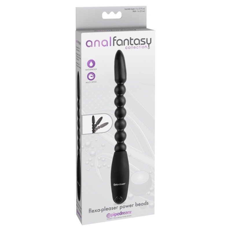 Πρωκτικές Μπίλιες Με Δόνηση Anal Fantasy Collection Flexa-Pleaser Μαύρες