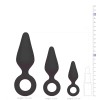 Butt Plug Set Easytoys With Pull Ring Black Butt Plug Set Easytoys With Pull Ring Black