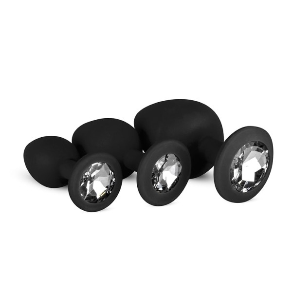 Butt Plug With Jewel Set Easytoys Diamond Black