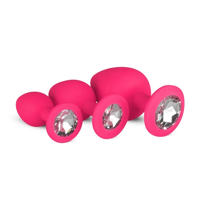 Butt Plug With Jewel Set Easytoys Diamond Pink