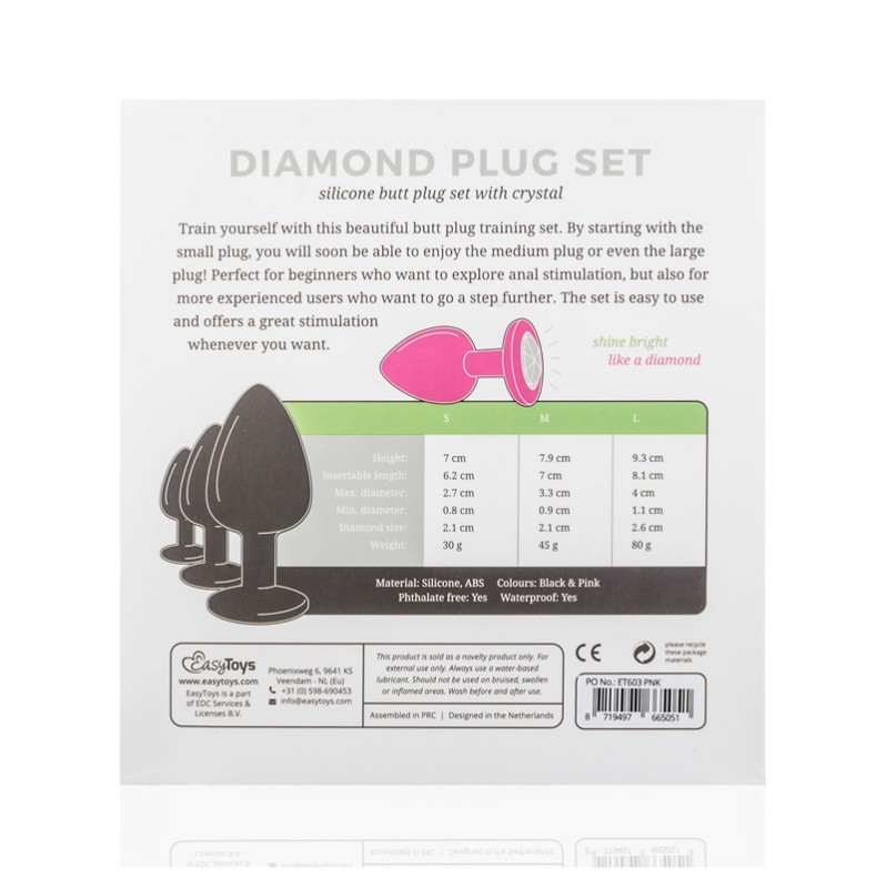 Butt Plug With Jewel Set Easytoys Diamond Pink