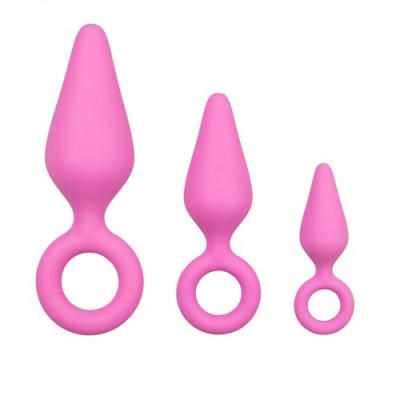 Butt Plug With With Pull Ring Set Easytoys Pink Butt Plug With With Pull Ring Set Easytoys Pink