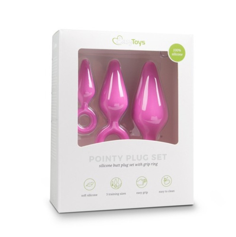 Butt Plug With With Pull Ring Set Easytoys Pink