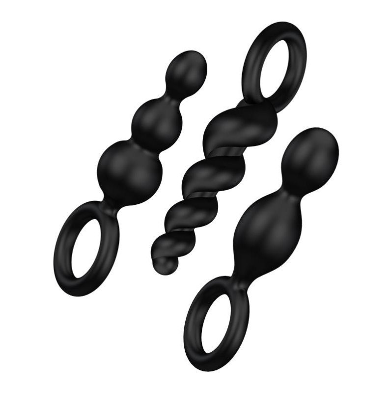 Pack of 3 Butt Plugs Satisfyer Black