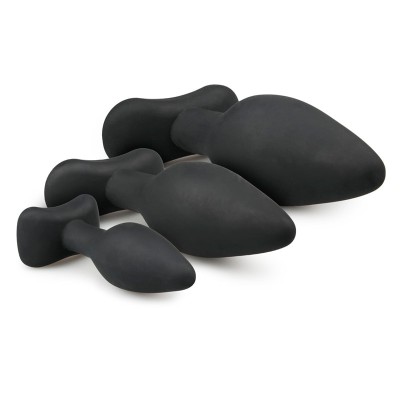 Butt Plug Silicone Set Easytoys Black Butt Plug Silicone Set Easytoys Black