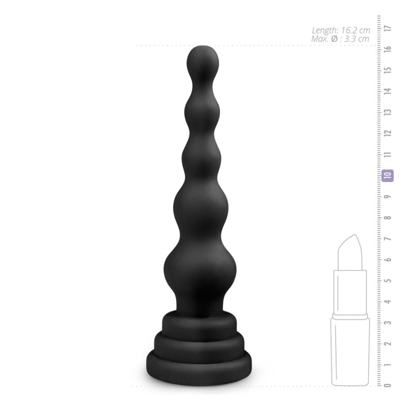 Πρωκτικό Dildo Easytoys Beaded Cone 16.5cm Μαύρο