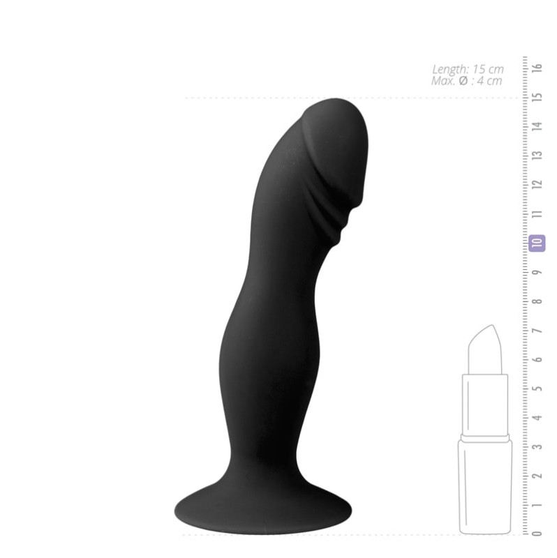 Πρωκτικό Dildo Με Βεντούζα Easytoys Silicone Suction Cup 15cm Μαύρο