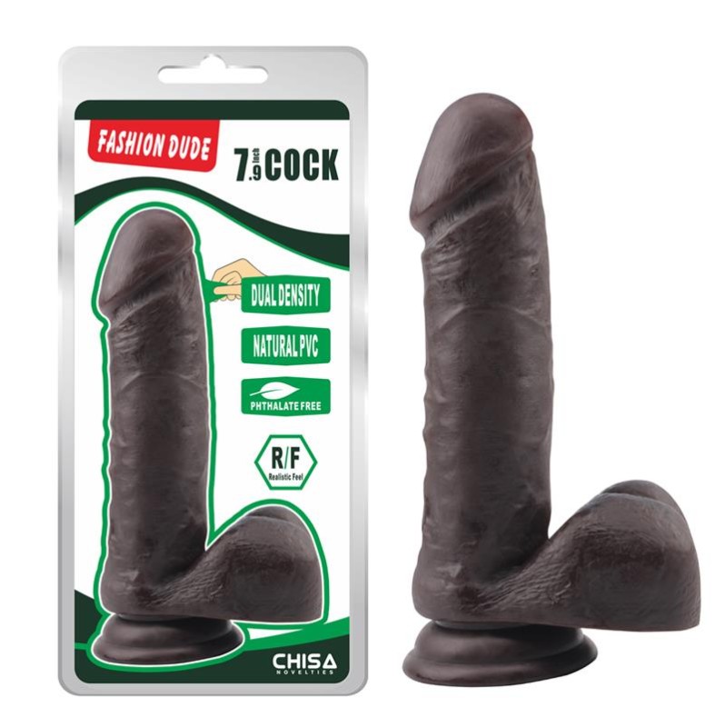 Realistic Dildo Dual Density Fashion Dude 20cm Brown