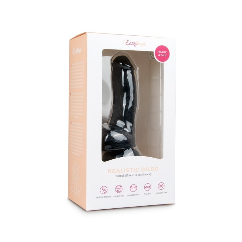 Ρεαλιστικό Dildo Easytoys 15cm Μαύρο