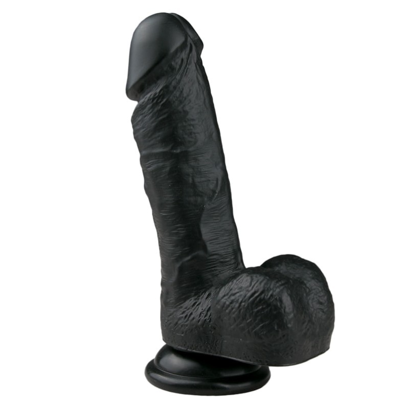 Ρεαλιστικό Dildo Easytoys 17.5cm Μαύρο