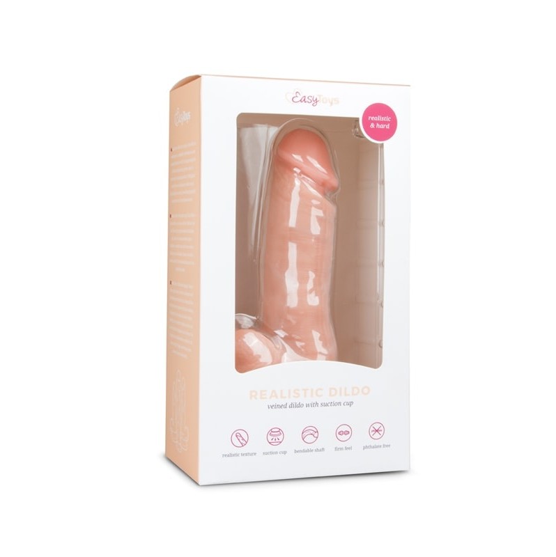 Ρεαλιστικό Dildo Easytoys 17.5cm Μπεζ