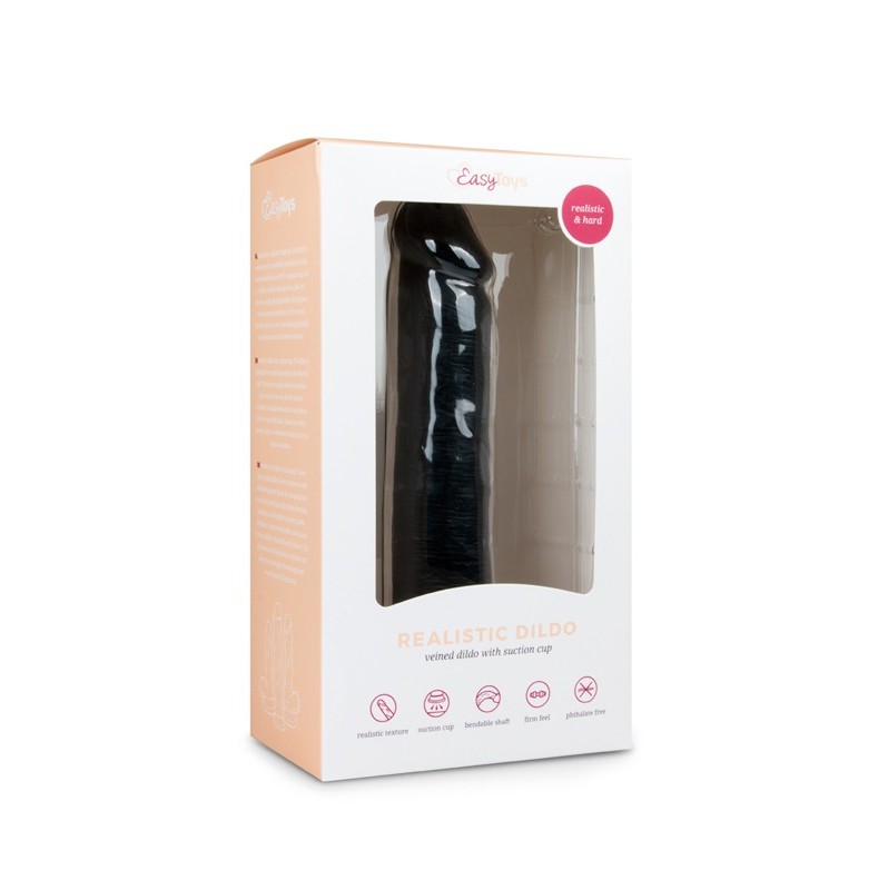 Ρεαλιστικό Dildo Easytoys 20.5cm Μαύρο