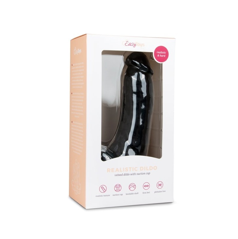 Ρεαλιστικό Dildo Easytoys 20cm Μαύρο