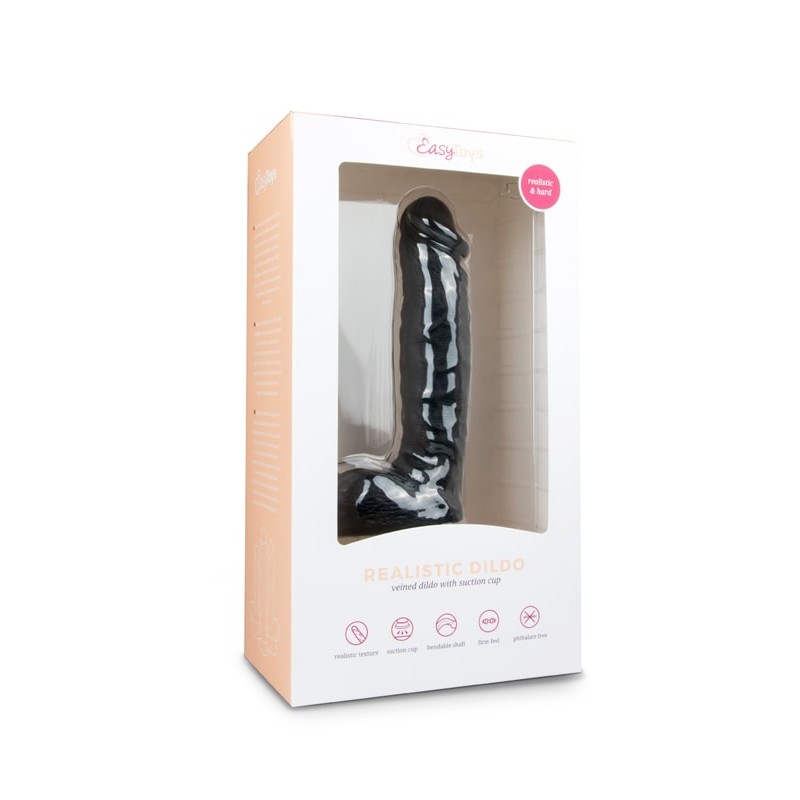 Realistic Dildo Easytoys 22.5cm Black Realistic Dildo Easytoys 22.5cm Black