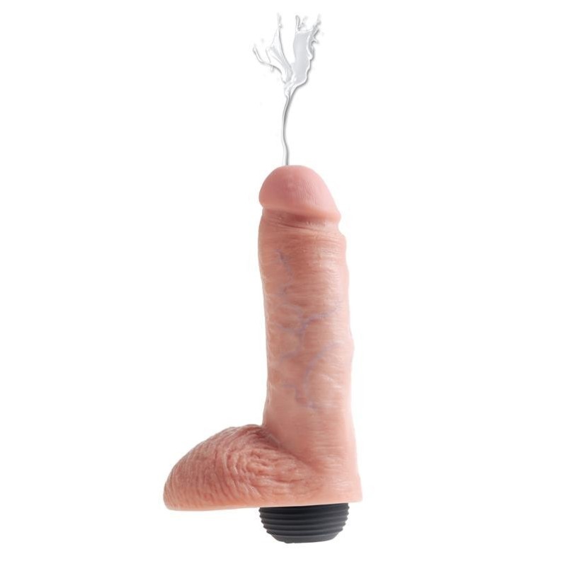 Ρεαλιστικό Dildo Εκσπερμάτισης King Cock 20cm Μπεζ