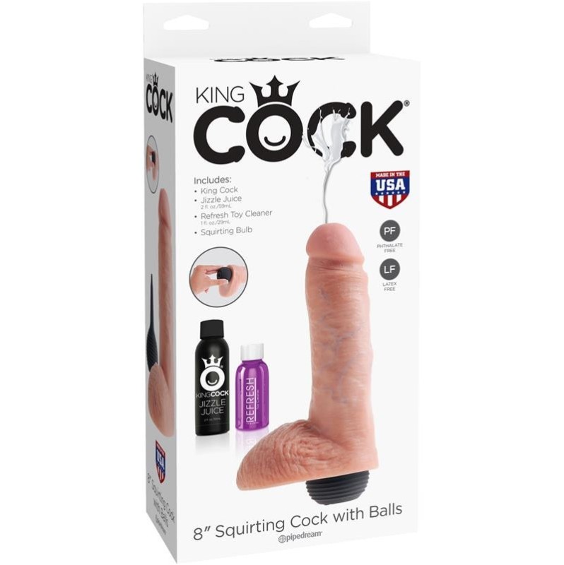 Realistic Squirting Dildo King Cock 20cm Νude