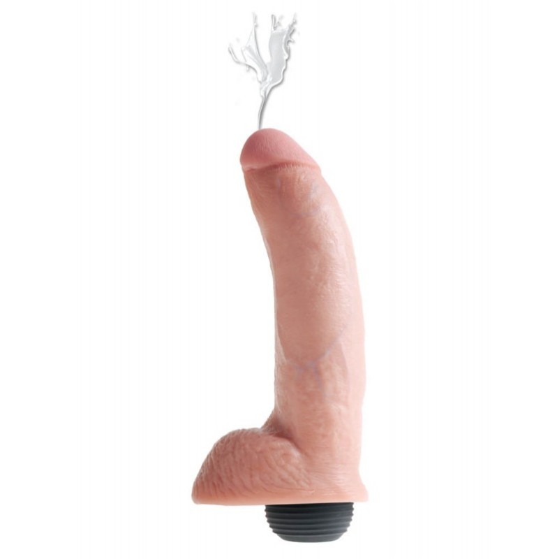 Ρεαλιστικό Dildo Εκσπερμάτισης King Cock 23cm Μπεζ